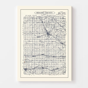 Vintage Map of Benton County, Iowa 1930