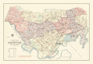 Vintage Dorchester, MA Map 1933