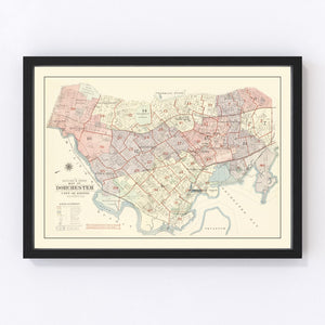 Vintage Dorchester, MA Map 1933