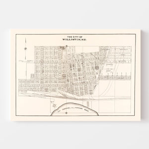 Vintage Map of Williston, North Dakota 1937