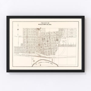 Vintage Map of Williston, North Dakota 1937