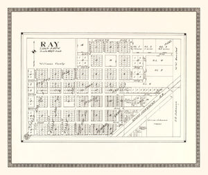 Vintage Map of Ray, North Dakota 1937