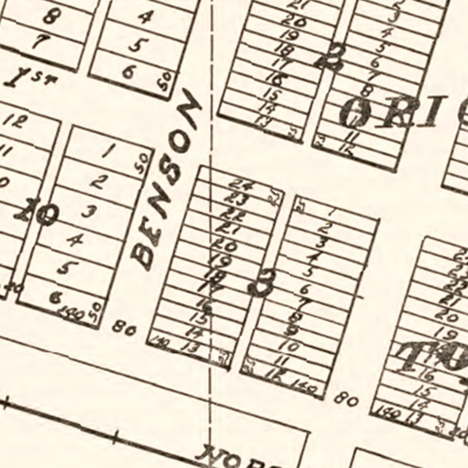 Vintage Map of Tioga, North Dakota 1937