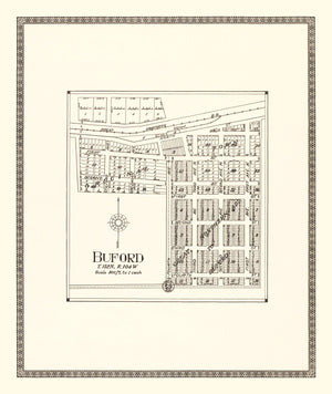 Vintage Map of Buford, North Dakota 1937