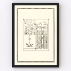 Vintage Map of Buford, North Dakota 1937