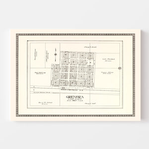 Vintage Map of Grenora, North Dakota 1937