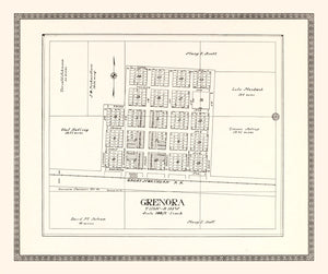 Vintage Map of Grenora, North Dakota 1937