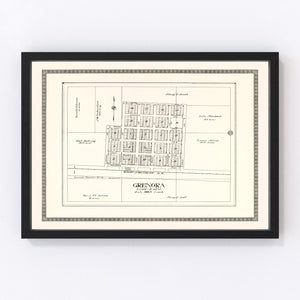 Vintage Map of Grenora, North Dakota 1937
