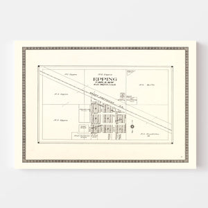 Vintage Map of Epping, North Dakota 1937