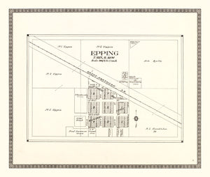 Vintage Map of Epping, North Dakota 1937