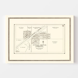 Vintage Map of Spring Brook, North Dakota 1937