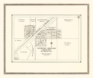Vintage Map of Spring Brook, North Dakota 1937