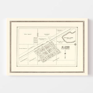 Vintage Map of Alamo, North Dakota 1937