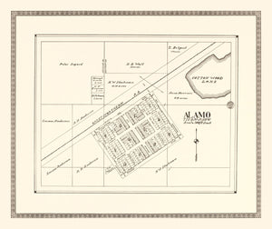 Vintage Map of Alamo, North Dakota 1937