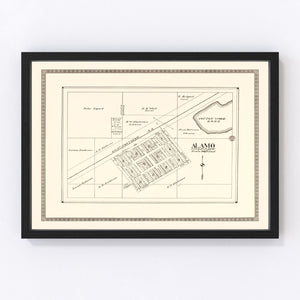 Vintage Map of Alamo, North Dakota 1937