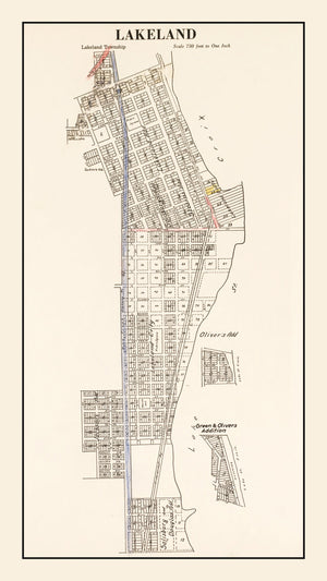 Vintage Map of Lakeland, Minnesota 1938