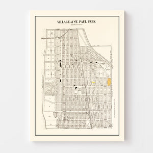 Vintage Map of Saint Paul Park, Minnesota 1938
