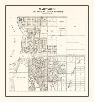Vintage Map of Mahtomedi, Minnesota 1938