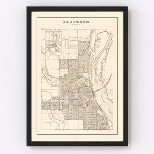 Vintage Map of Stillwater, Minnesota 1938