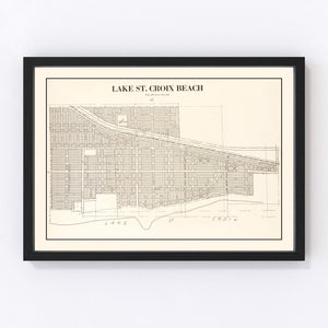 Vintage Map of Lake St Croix, Minnesota 1938