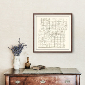 Vintage Map of Whitley County, Indiana 1939