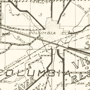 Vintage Map of Whitley County, Indiana 1939
