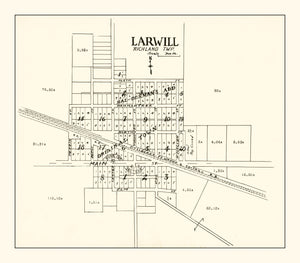 Vintage Map of Larwill, Indiana 1939