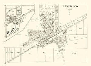Vintage Map of Churubusco, Indiana 1939