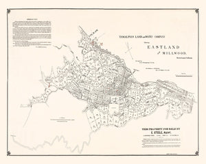 Vintage Map of Eastland, California 1889