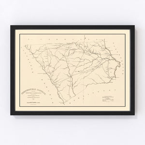 Vintage Map of Chesterfield County, South Carolina 1825