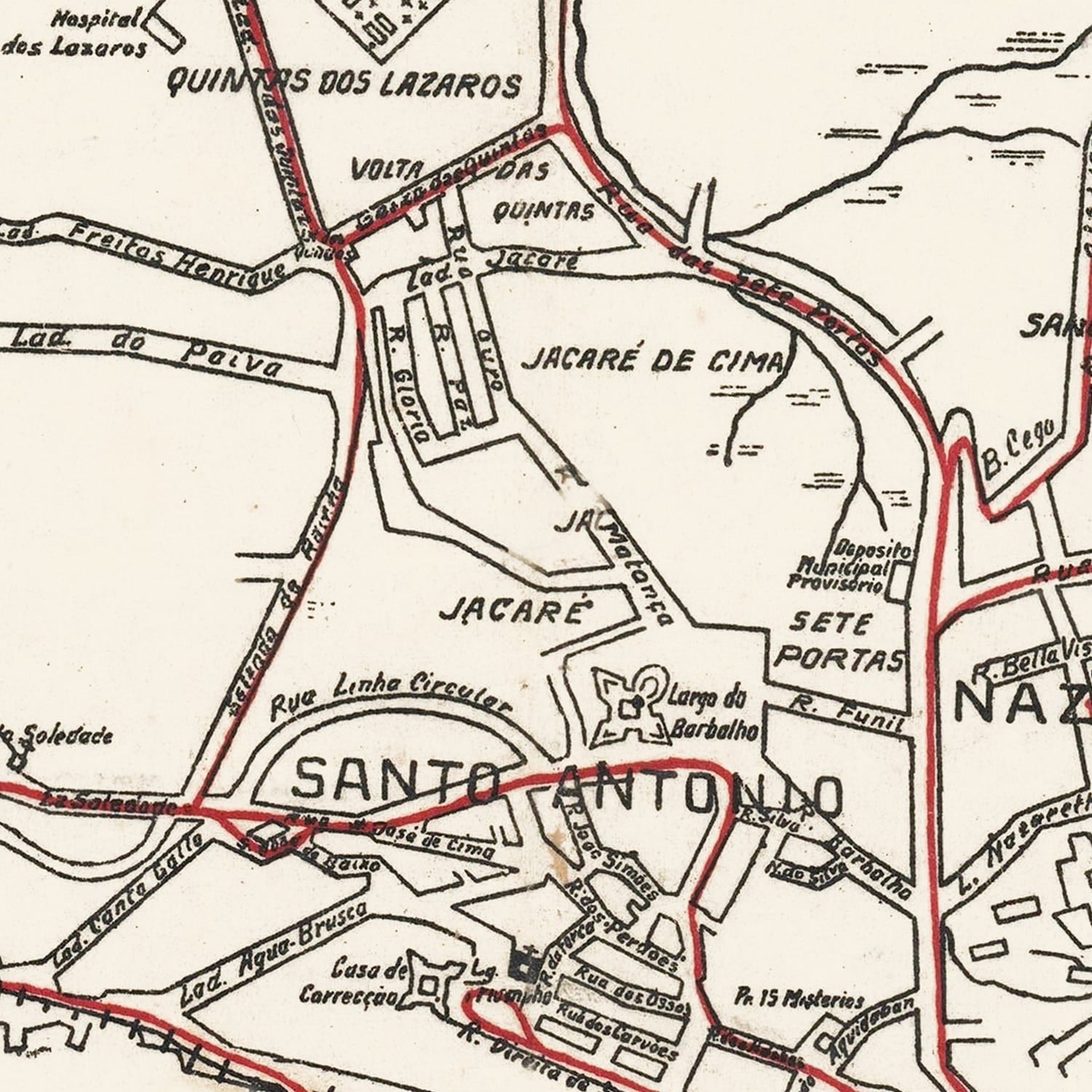 Vintage Map of Salvador, Brazil 1931