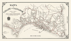 Vintage Map of Salvador, Brazil 1931