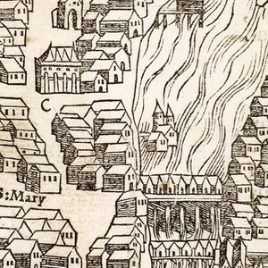 Vintage Map of Paris, France 1550