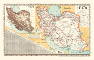 Vintage Map of Iran 1960