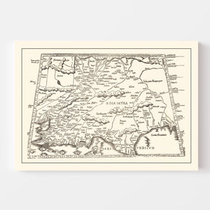 Vintage Ptolemaic India Map 1522
