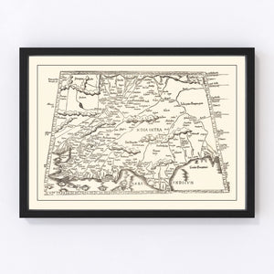 Vintage Ptolemaic India Map 1522