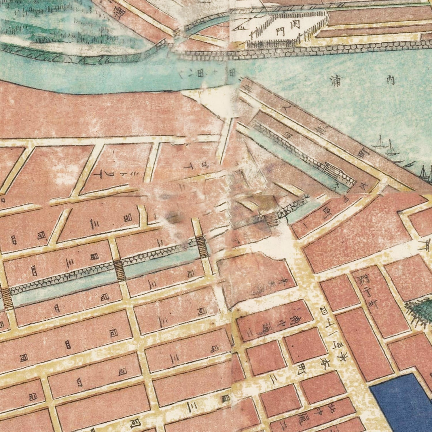 Vintage Map of Yokohama, Japan 1868