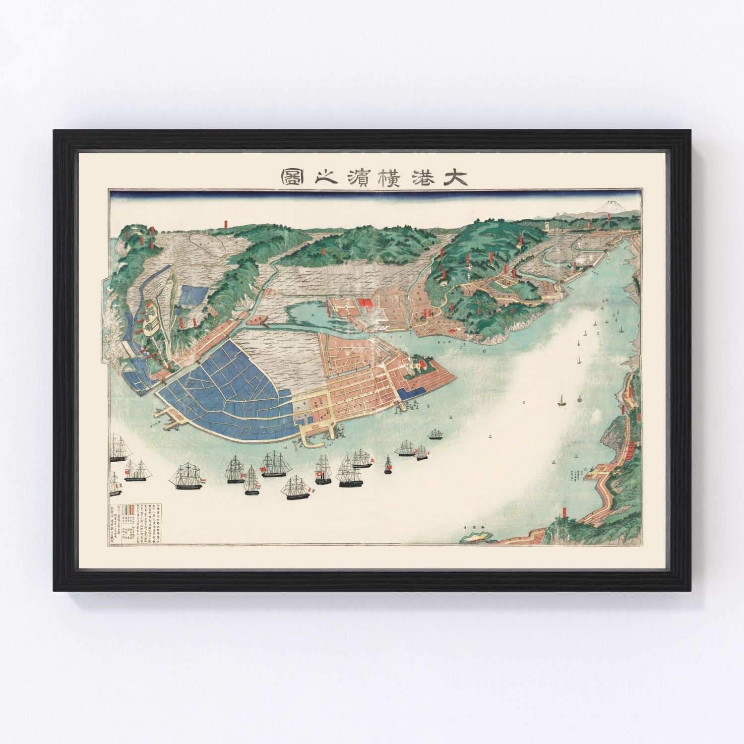 Vintage Map of Yokohama, Japan 1868