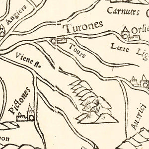 Vintage Map of France 1550