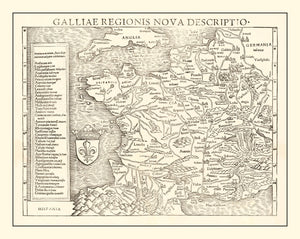 Vintage Map of France 1550
