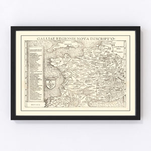 Vintage Map of France 1550