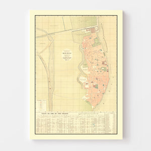 Vintage Map of Giza, Egypt 1887