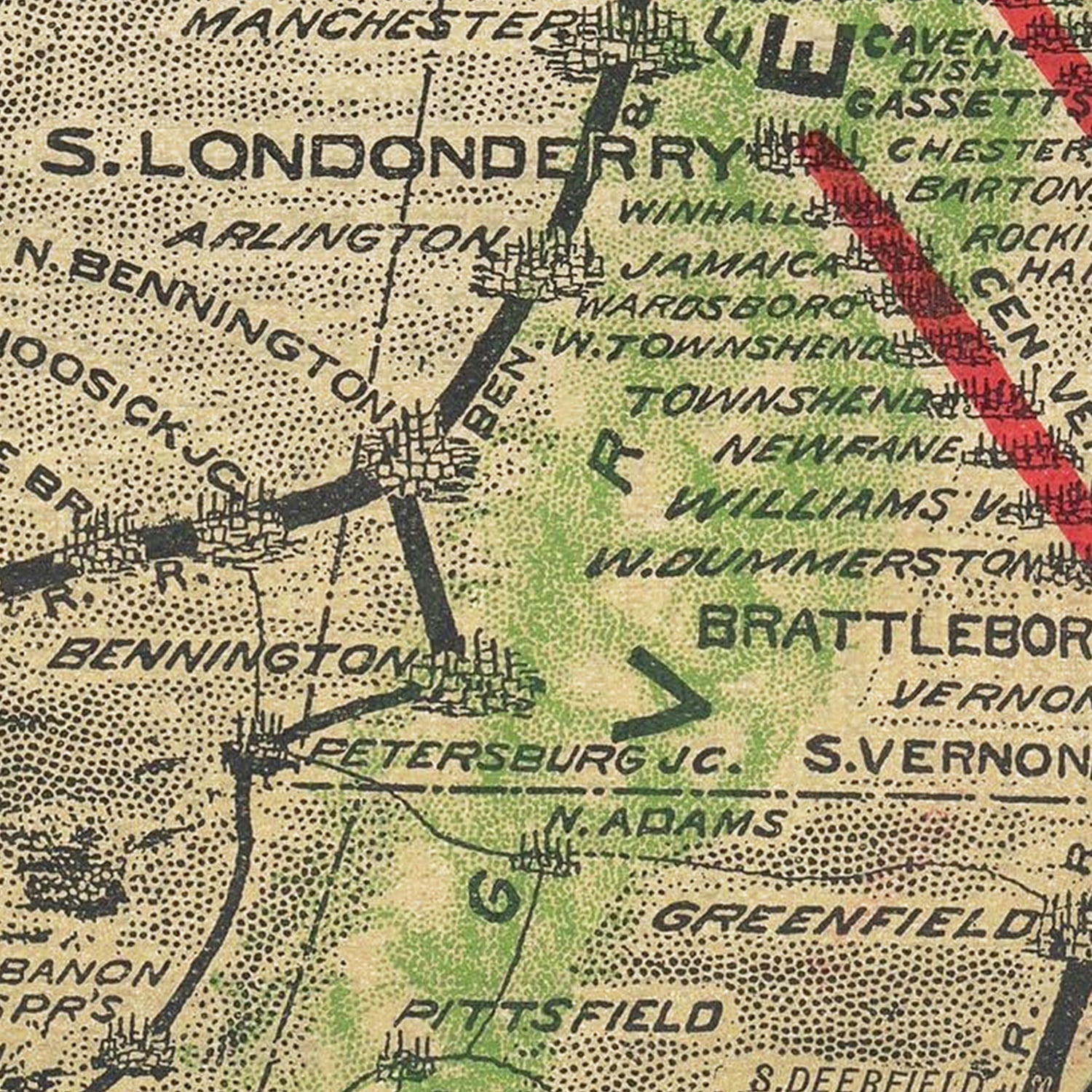 Vintage Railroad Map of United States 1890