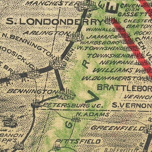Vintage Railroad Map of United States 1890