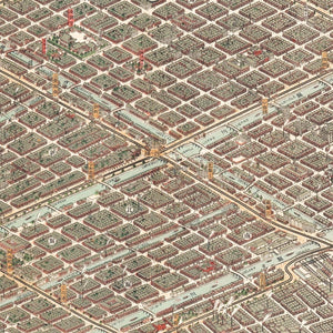 Vintage Map of Osaka, Japan 1923