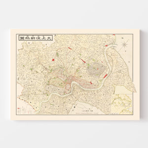 Vintage Map of Shanghai, China 1938