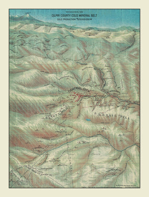Vintage Map of Gilpin County, Colorado 1906