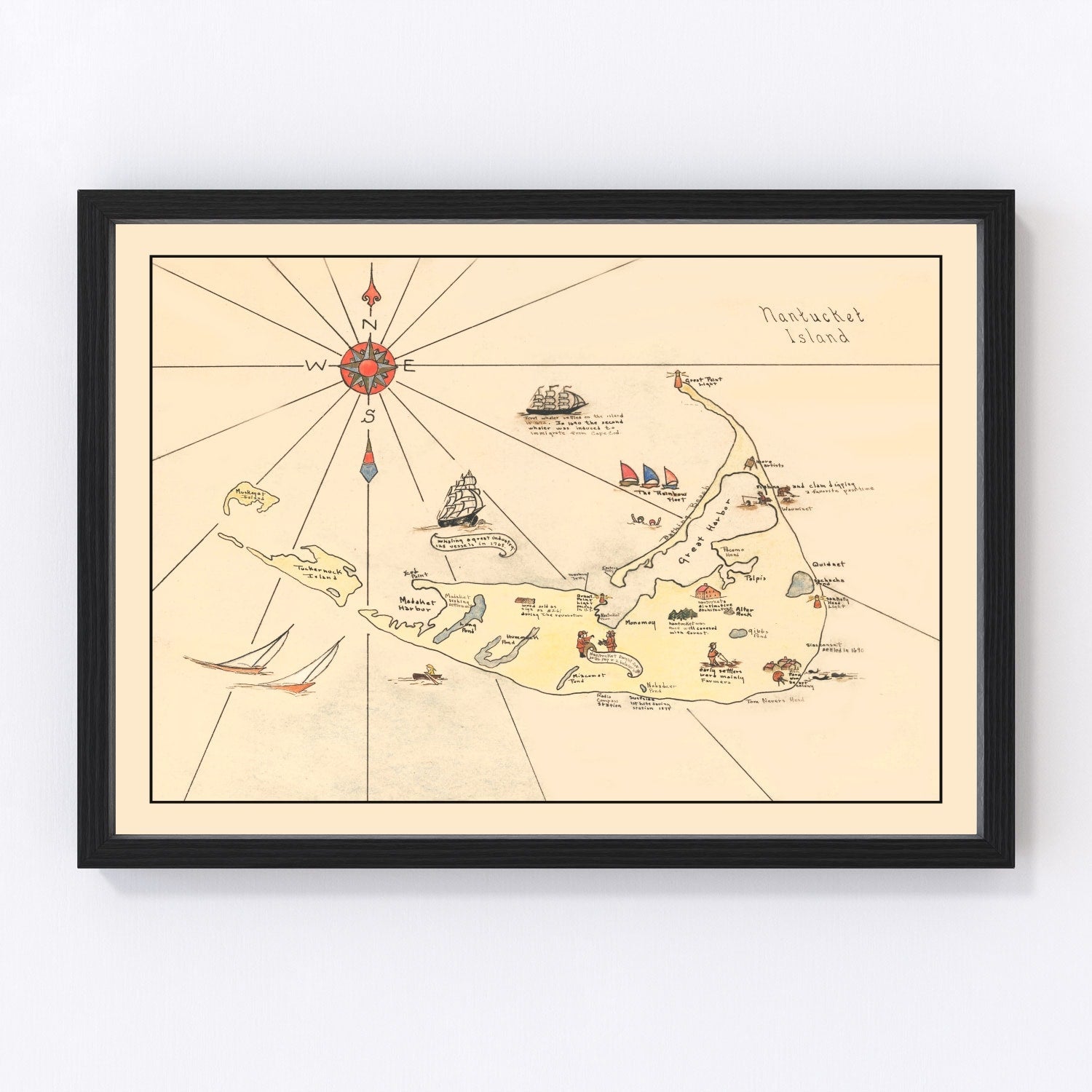 Vintage Nantucket Map 1930
