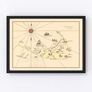 Vintage Nantucket Map 1930