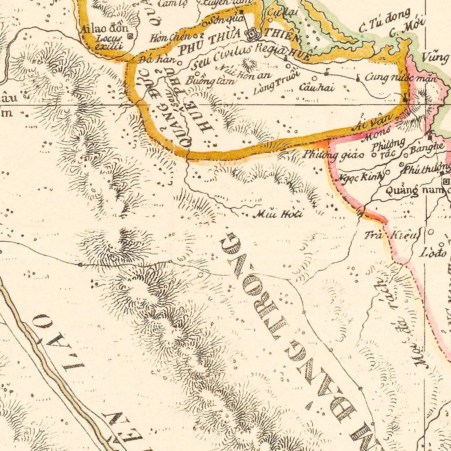Vintage Map of Vietnam 1838
